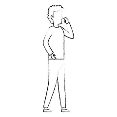 young man screaming character