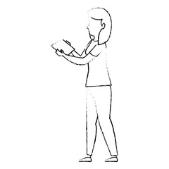 young woman working with documents