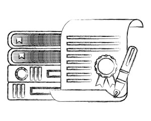 school graduation certificate and fountain pen