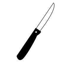 Knife kitchen utensil in black and white