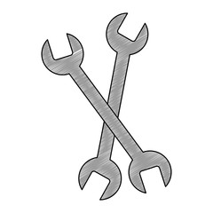 crossed wrench tools equipment repair