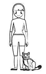 woman and cats design