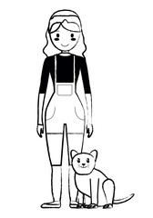 cat and girl design