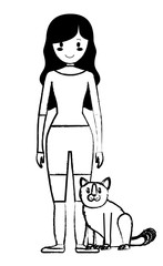 woman and cats design