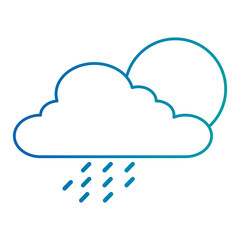 summer sun with clouds and rain drops