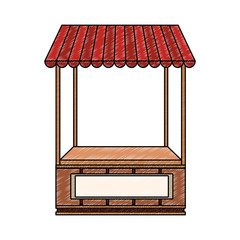 Wooden booth stand scribble