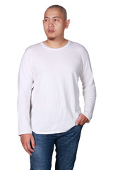 White Long Sleeved Shirt Design Template