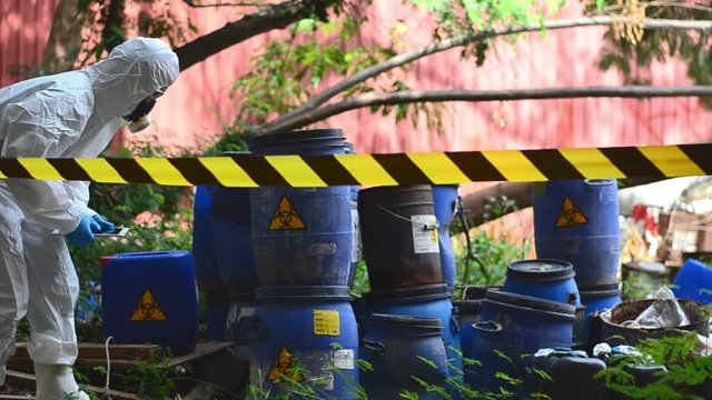 Emergency Team Removes Biohazard Leak