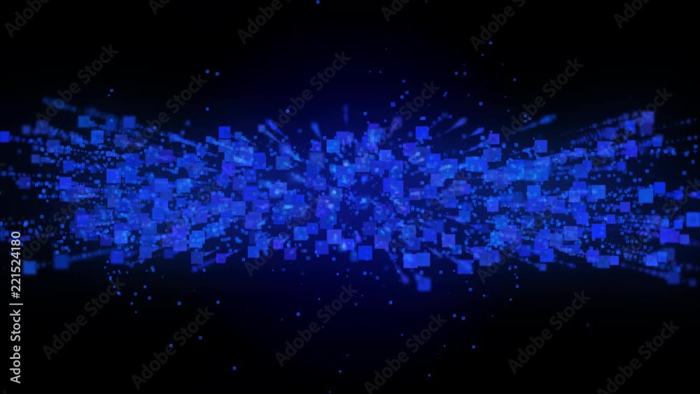 Aufkleber square blue flickering moving particle graphic animation background