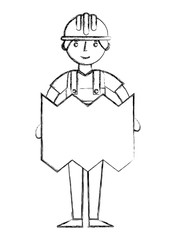 construction builder with plane character