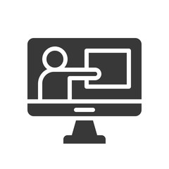 people presentation on computer screen, webinar concept