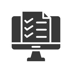 document on computer desktop screen, education or business concept