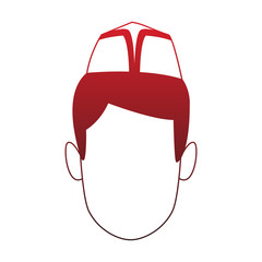 Faceless man head with restaurant hat red lines
