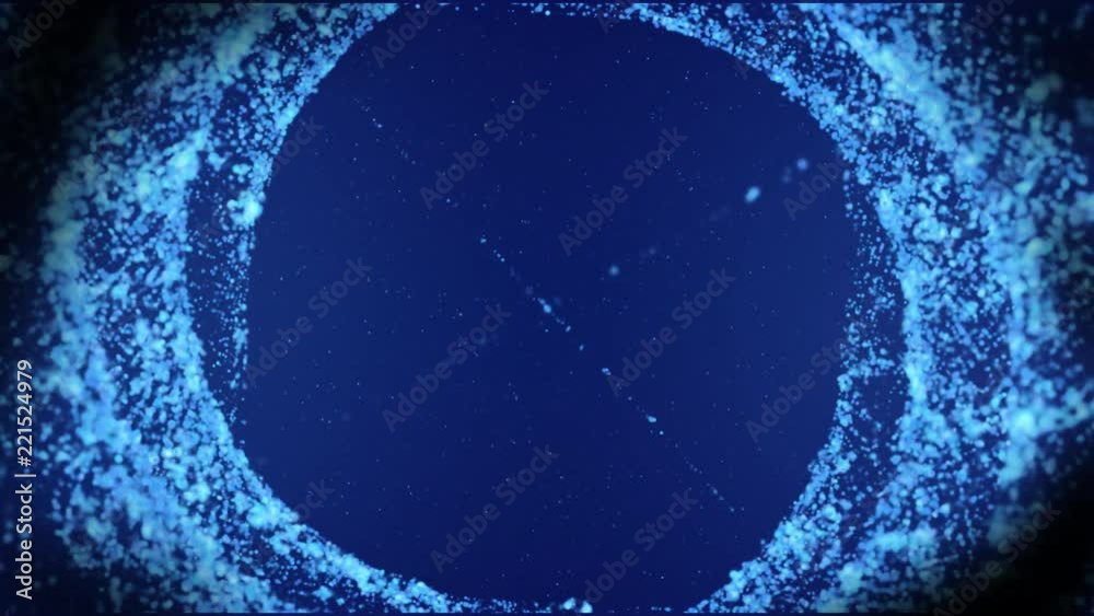 Poster Particle Random Small Glow Dot Tunnel Flowing Motion For Screensaver, Infographic Background