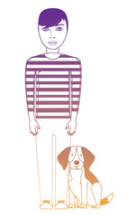 man and dog design