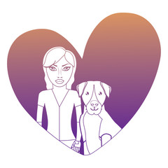 woman and dog design 
