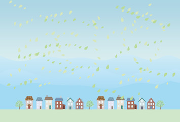 Fototapeta premium Illustration of fresh green cityscape