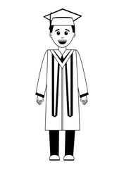 graduate man with graduation robe