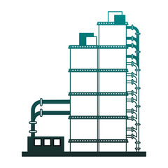 Plant industry machines in blue lines