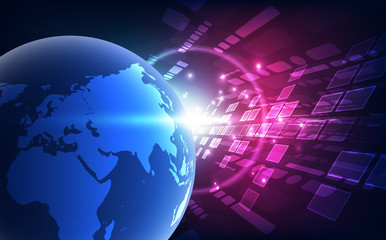 vector digital global technology concept, abstract background illustration