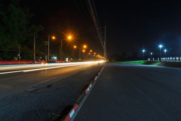 Fototapeta na wymiar winter night road in thailand