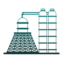 Plant industry machines in blue lines