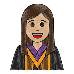 young woman graduated avatar character