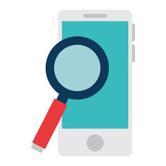 smartphone device with magnifying glass