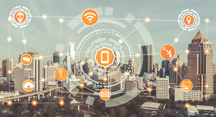 Smart city and wireless communication network.