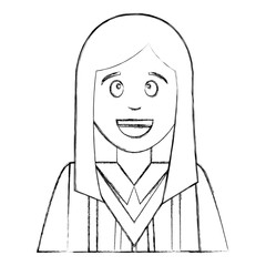 young woman graduated avatar character