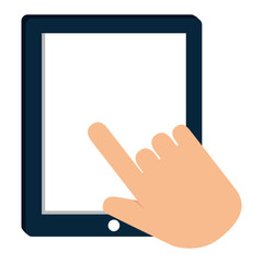 hand using tablet electronic