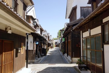 Fototapeta premium view of an old town of osaki- shimoshima, japan