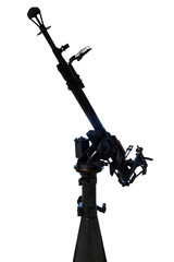 old machine-gun stand, isolate
