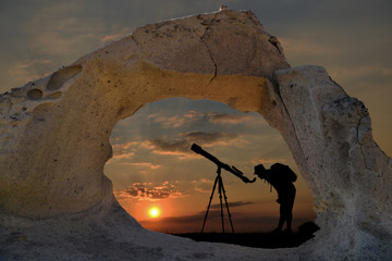 observing the sky with a mystical cave telescope