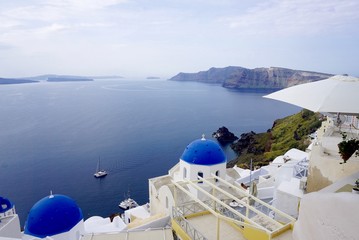 view of santorini island greece