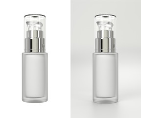 Realistic sanitizer gel bottle. Gel or cream bottle dispenser. Hand sanitizer in glass bottle. Realistic bottle mockup. Cream bottle template. Cosmetic for face, skin, beauty. 