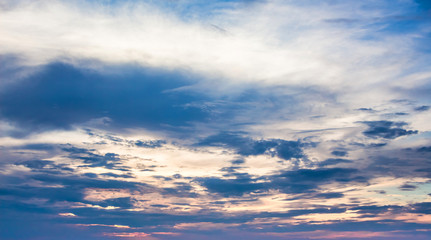 Dramatic clouds in the morning during the sunrise. The sky with colorful clouds_