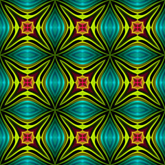 Seamless pattern background with multi-colored wavy lines.