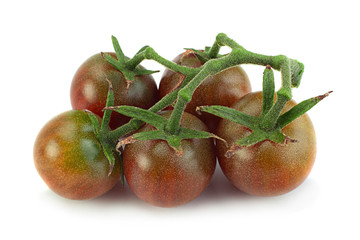 Brown cherry ripe tomatoes isolated
