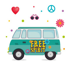 van hippie culture style © Gstudio
