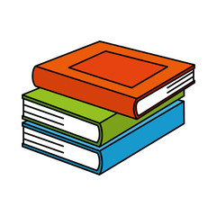 pile text books isolated icon