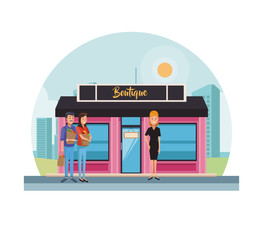 Boutique store at city