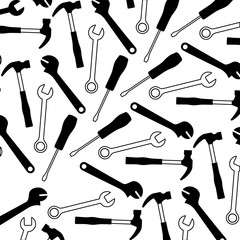hammer with wrench key and screwdriver tools pattern