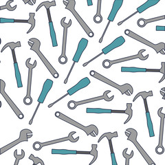 hammer with wrench key and screwdriver tools pattern