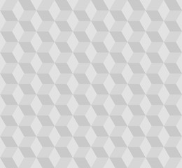 gray cubes. vector seamless pattern with rhombus. white geometric background. visual illusion