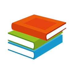 pile text books isolated icon
