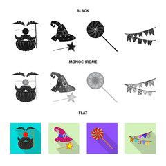 Vector design of party and birthday symbol. Set of party and celebration vector icon for stock.