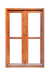A wooden window isolated on white background