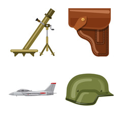 Vector illustration of weapon and gun logo. Collection of weapon and army stock vector illustration.