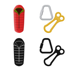 Vector illustration of alpinism and peak icon. Collection of alpinism and camp stock vector illustration.